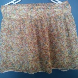 Yellow flowery skirt
